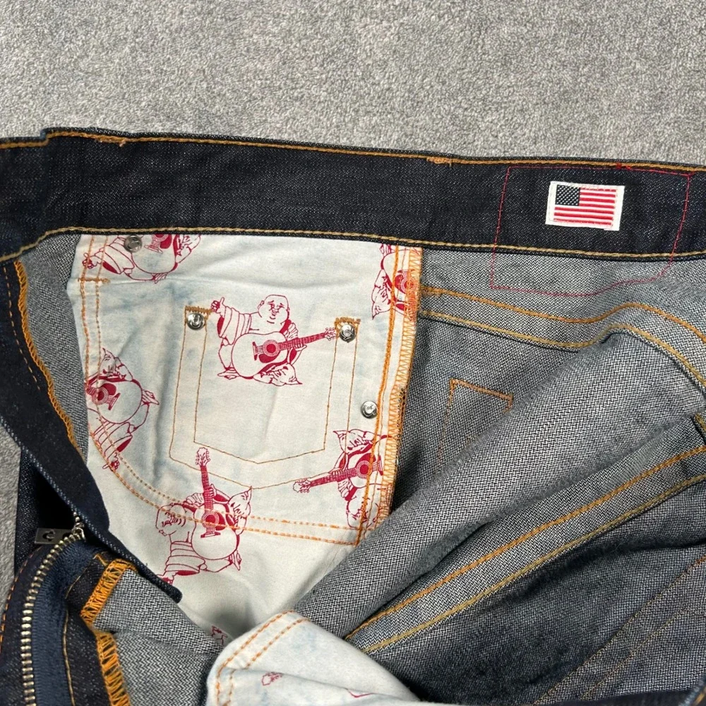 VTG True Religion Bobby Mens Dark Wash Straight Leg Jeans Men 38x28 USA Indigo
